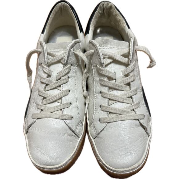 Dolce Vita White Leather Sneakers Black Heel Size 7.5 - Picture 5 of 11